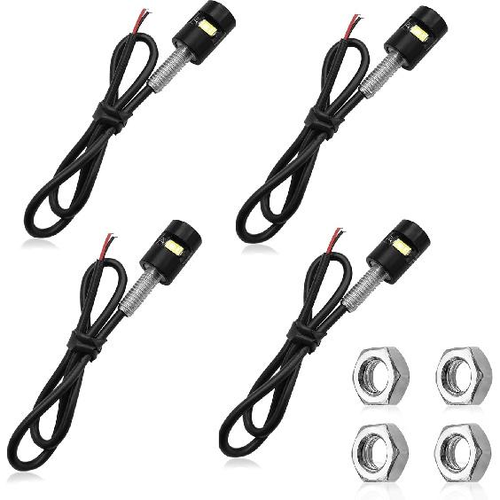 2PCS LED License Plate Lights, 12V Waterproof Tag Lights for Motorcycle/Car/Truck/RV/ATV, Screw Bolt Lamp (White)