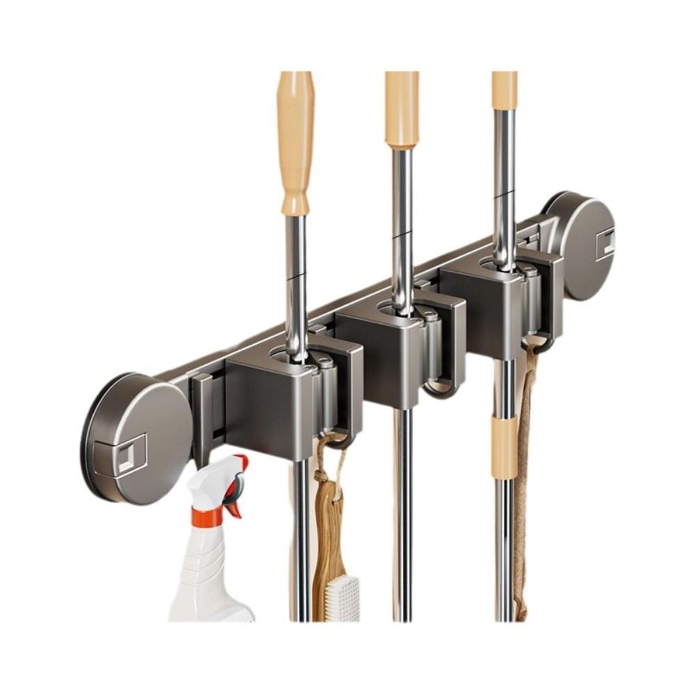 Wall Mounted Mop Clip with Hook Hook Shelf Multi Functional Broom Storage Rack  Home Storage