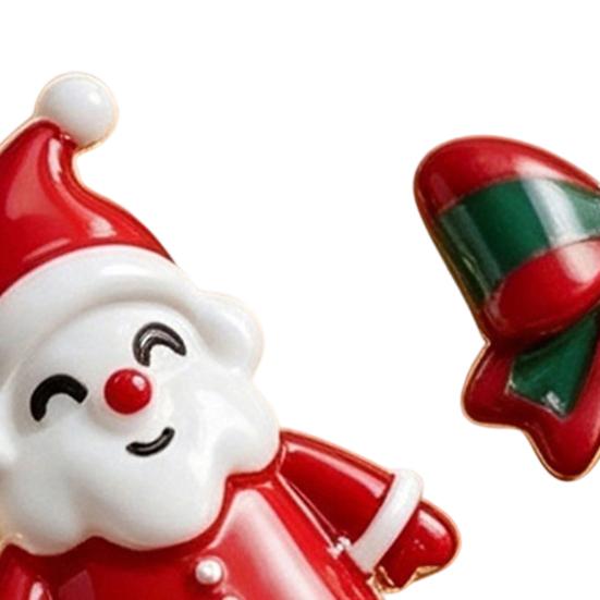Charming Holiday Dangle Jewelry 1 Pair Christmas Earrings for Women, Santa Claus Jingle Bell Bow Trendy Celebration Accessories Stud Earrings,