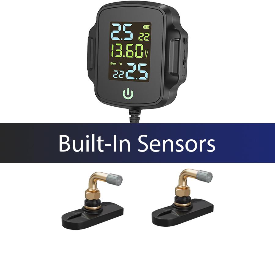 High-Precision Sensor Motorcycle Tire Pressure Monitor Built-in External Locomotive Tire Pressure and Temperature Monitor