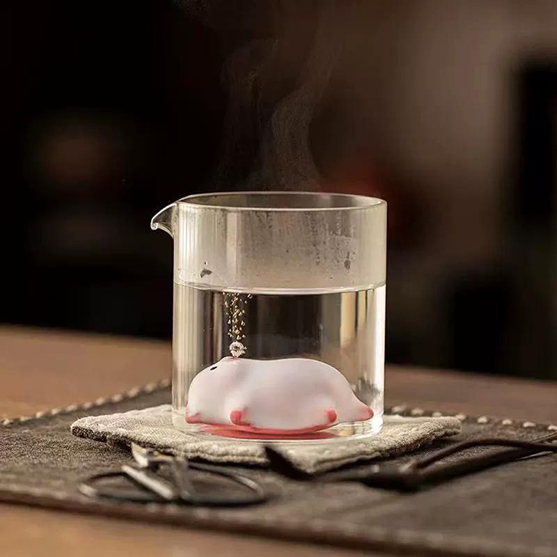 Bubbling Tea Pet Piggy Cartoon Ceramic Tea Cup Little Pig Spit Bubbles Water Mug Funny Gift Home Decoration Tea Accessories