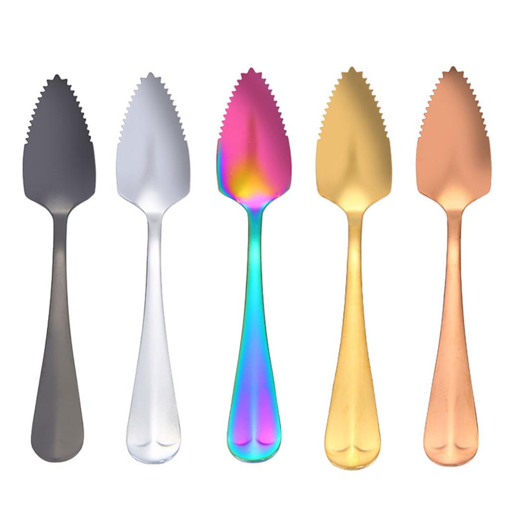 Stainless Steel Grapefruit Spoon for Citrus Fruit Watermelon Dessert Spoon Serrated Edge Ice Cream Dessert Spoon Kitchen