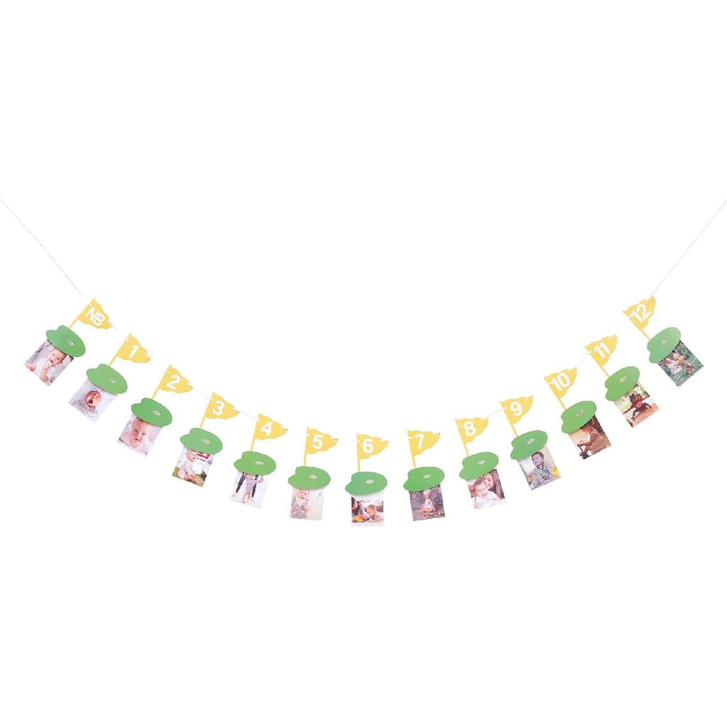 Golf 12 Monthly Photo Banner - Hole In One Milestone Banner, Newborn to 12 Months, Yellow