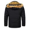 Men's Plus Size Hooded Winter Cotton Jacket with Fur Collar
