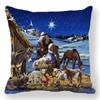 Šťastný Nový Rok 2023 Vánoční ozdoba Santa Elk Sofa Dekorativní povlak na polštář 45x45cm