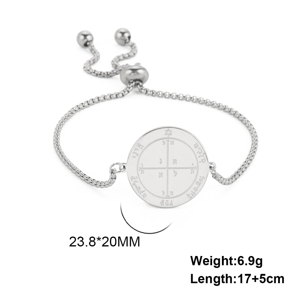 Teamer Key of Solomon Pentacle Bracelet Stainless Steel Gold Color Bracelet Magical Astrology Jewelry Jupiter Sun Venus