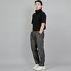 Seinteukeulu Wide Cut Crop Half-Band Pants Wch-327 Gray Black Denim Brs