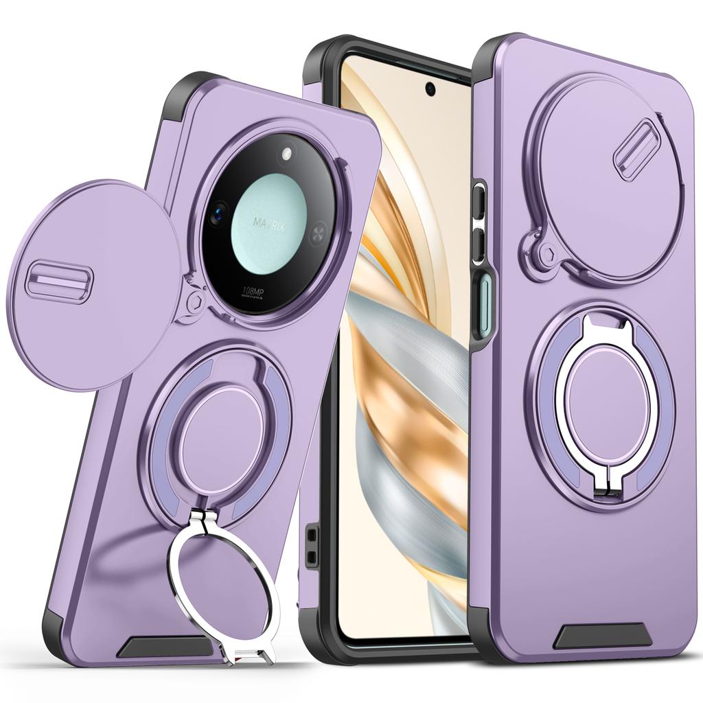 For Honor Magic6 Lite Case Honor X9B Cover Magic 6 Lite Magnetic Ring Armor Slide Camera Lens Case Magsafe Wireless Charge Cover