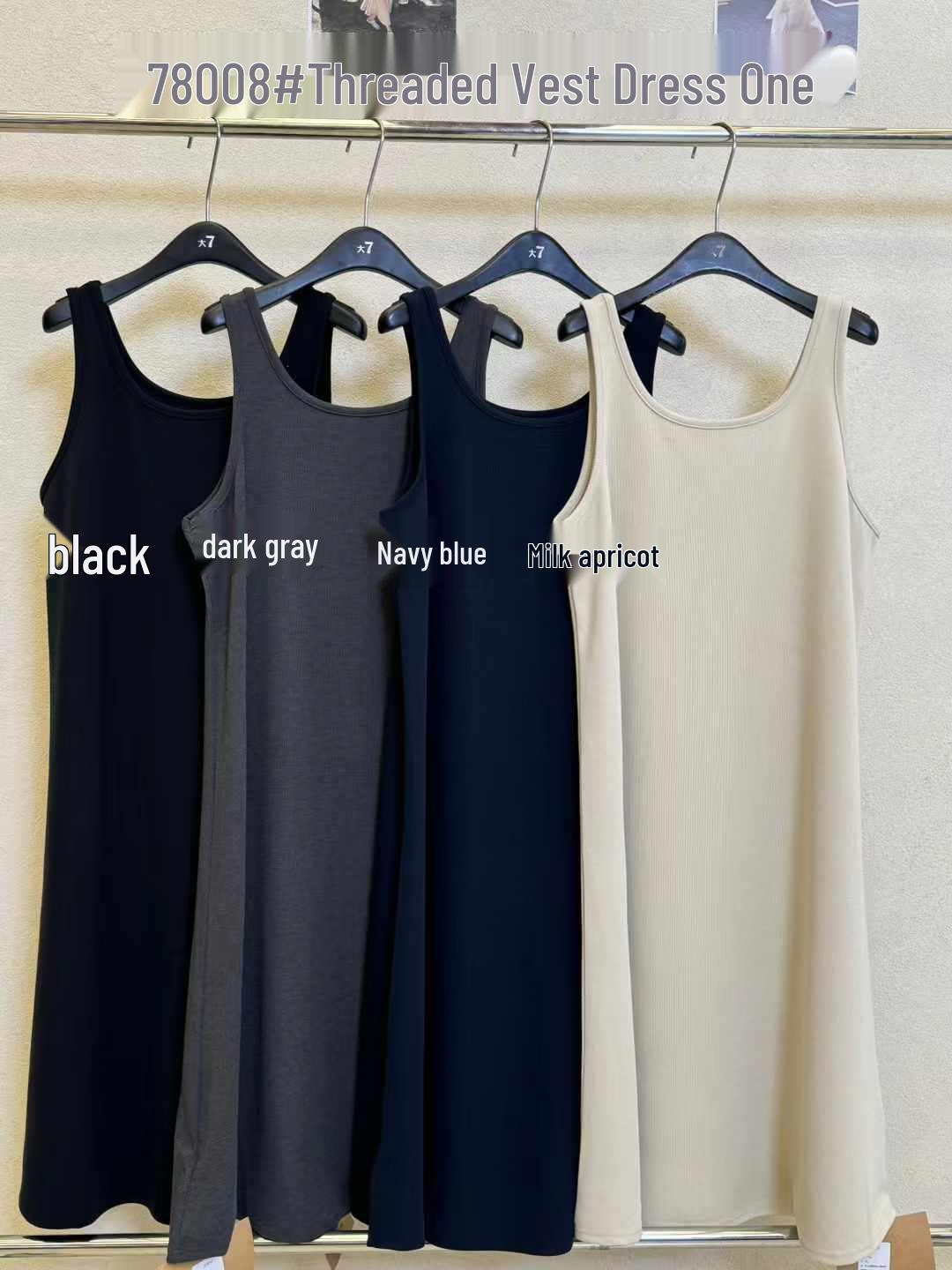 

Da 7 Женская Весна 78008: Свободное повседневное длинное платье без рукавов большого размера в корейском стиле One Size темно-серого