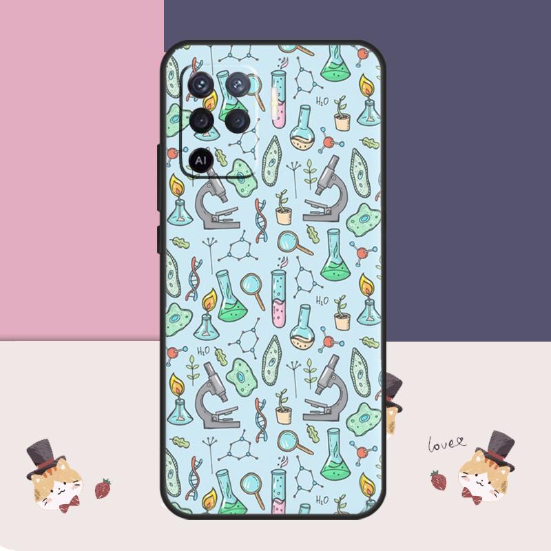 Vintage Chemistry Laboratory Case For Oppo A76 A96 A16 A60 A98 A58 A78 A18 A38 A80 A40 A77 A57 A17 A74 A54 A94 A15 A5 Pro