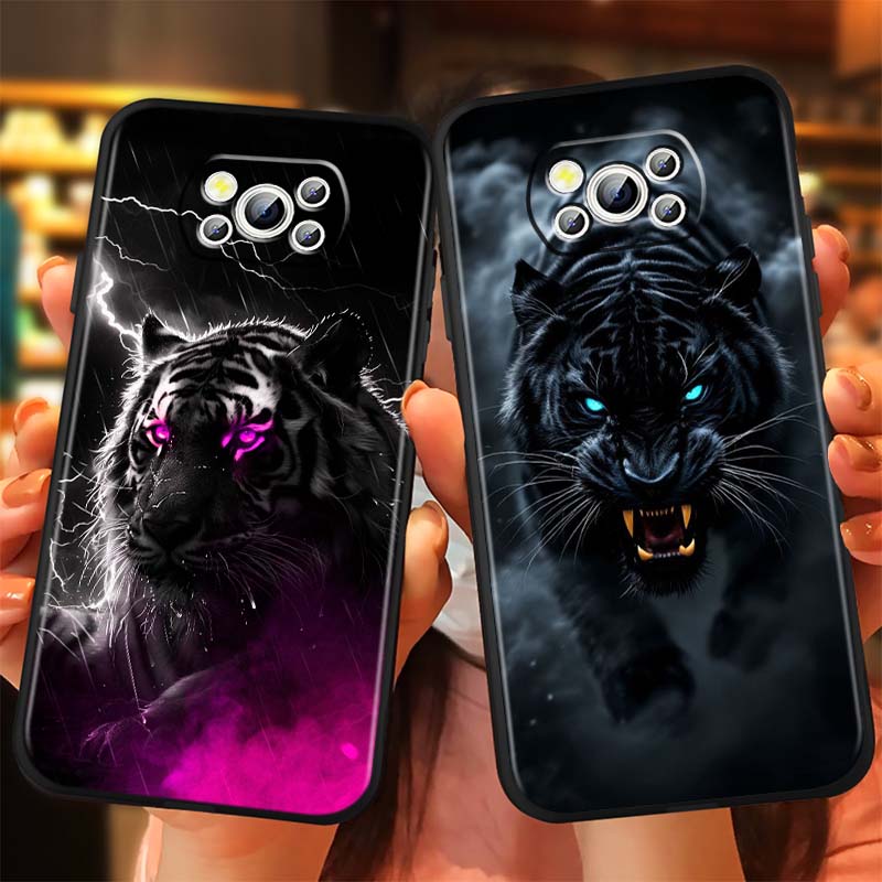 Lion Bear Cat Cool For Xiaomi Mi Poco F3 F4 F5 F6 X3 X4 X5 X6 X7 M3 M4 M5 M6 M7 GT Pro 5G Black Phone Case