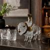 Buffalo Shaped Glass Liquor Bottle High Borosilicate Glass Whiskey Decanter Decorative Spirit Container with Cap for Home Bar Display