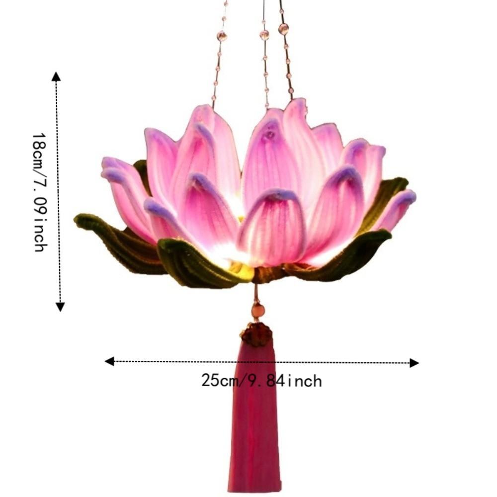 3D Twisted Stick Lotus Flower Lantern Luminous Handheld Lantern  Traditional Decor