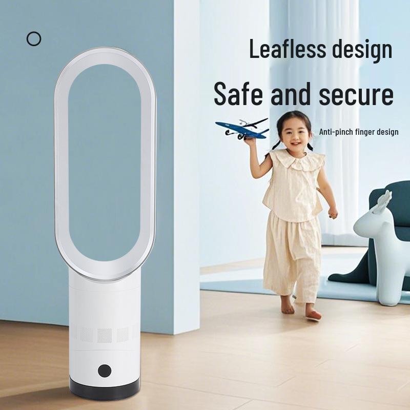 Sleek Bladeless Oscillating Tower Fan with Remote & Multi-Speed Airflow
