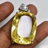 Natural Yellow Topaz 104 Ct Cushion 925 Starling Silver Pendant Gems Free Gift MY.PD-101-NS