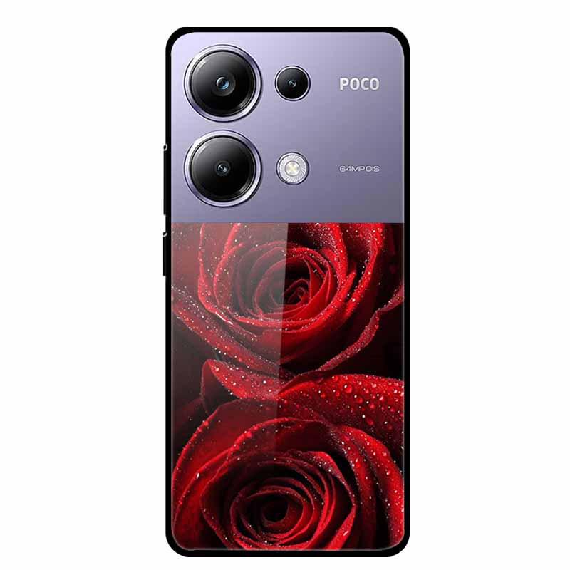 Colorful Aesthetic Tempered Glass Phone Case for Redmi 12 5G & POCO M6 PRO