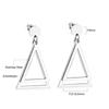 Geometric Stud Earrings Round Triangle Fringed Earrings Stainless Steel Plated 18K Gold Earrings