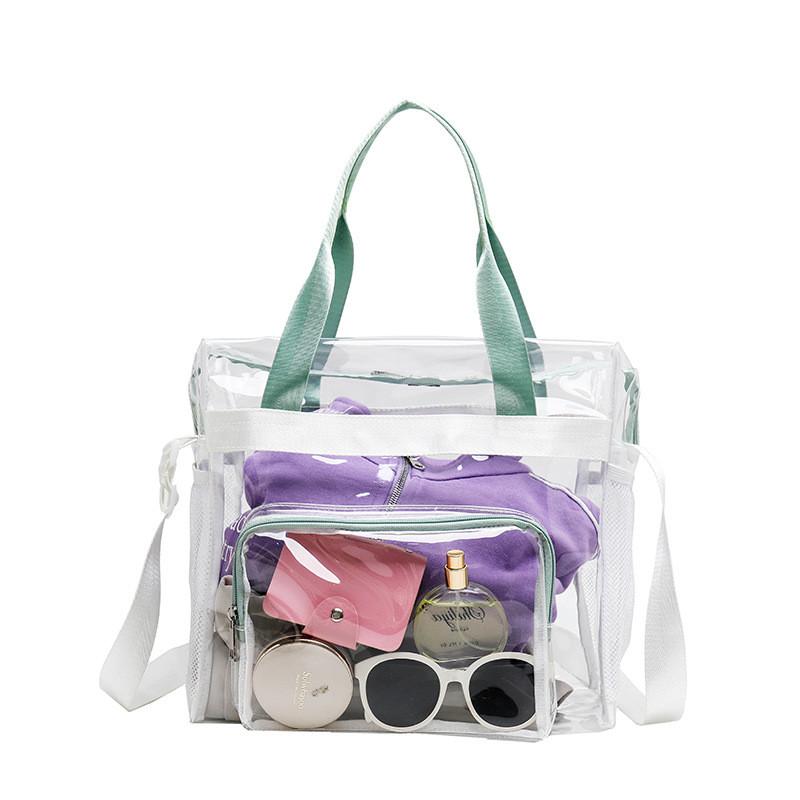 Pvc Transparent Tote Bag With Large Capacity For Beach And Gym Use In Cross Border Style