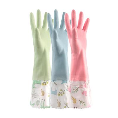Mirasic Long Rubber Winter Work Perfect for Toilet Kitchen Toilet Bathroom and Great for Deep Cleaning and Housework Gloves, 3-Piece Set, B-Open Type,