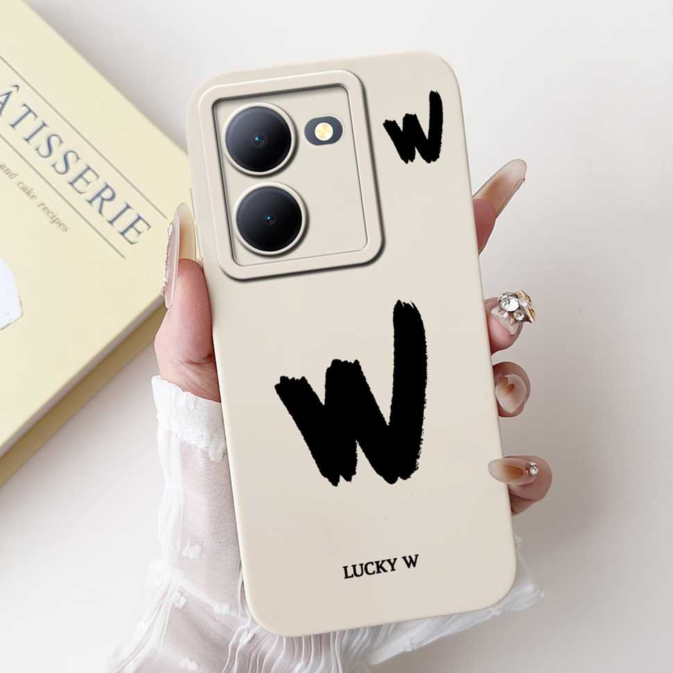 For vivo Y78 China 5G V2278A Case Fashion Design Letters A-Z Soft Silicone Cover Coque For VIVO y78 Y78 6.64" Phone Shell Fundas
