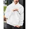 Men's New Sports and Casual Loose Solid Color Lapel Jacquard Plaid Men's Sweatshirt