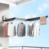 Wall Mounted Retractable Clothes Hanger Space Saving Foldable Clothes Drying Rod  Indoor