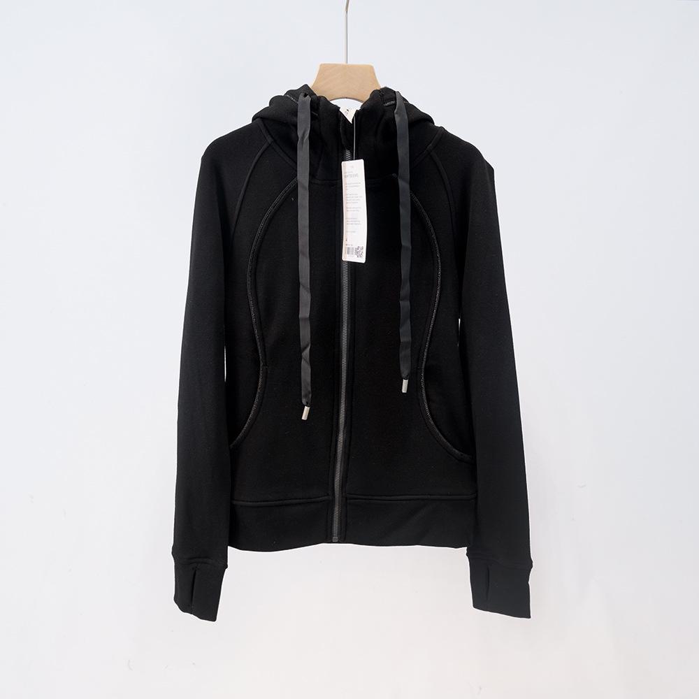 Dámská mikina s kapucí na jógu Slim Fit Plus Velvet pro podzim a zimu