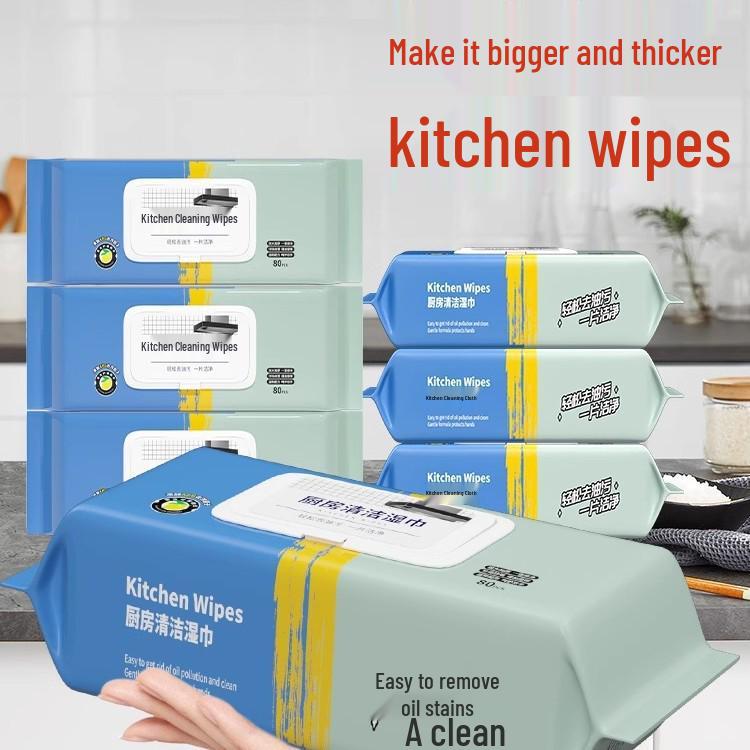

Extra Thick Kitchen Wipes for Oil and Stain Removal – Ideal for Range Hoods and Stoves