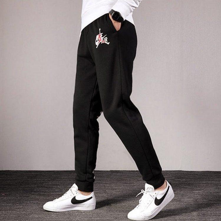 Jordan Knitted Sweatpants Men's Black Thickened Cuffed Pants DH9503-010