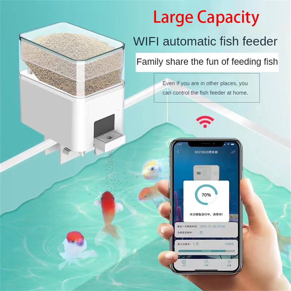 Automatic Aquarium Fish Tank Feeder Timing/Wifi Wireless Smart Phone App Intelligent Speaker Voice Remote Control Fish Feeding