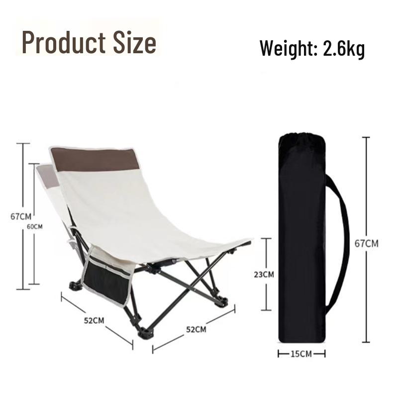Tragbarer Outdoor-Klappstuhl: Leicht, halb zurücklehnbar für Nickerchen im Büro, Camping und Angeln