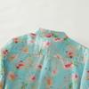 DIMANAF New Plus Size Women Floral Tops Shirts Tees Casual Loose Blouse Autumn Print Cotton Long Sleeve Button