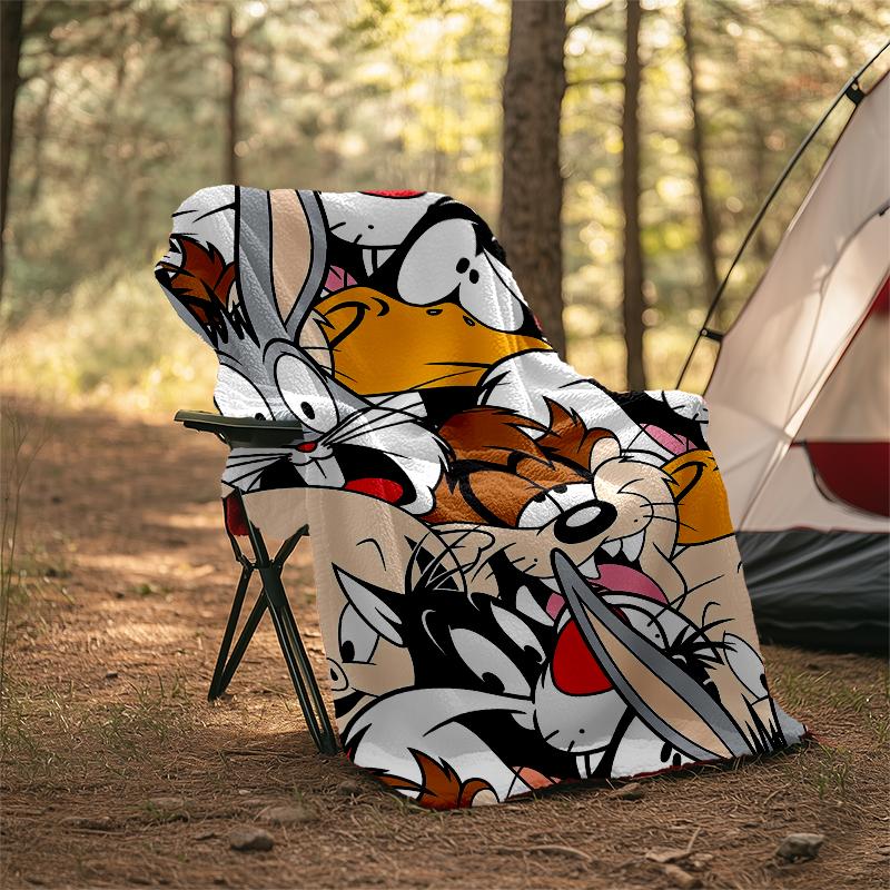 Looney Tunes Theme Printed Blanket - Perfect for Couch, Bed, Travel & Outdoor Use | Machine Washable, Cozy & Durable.