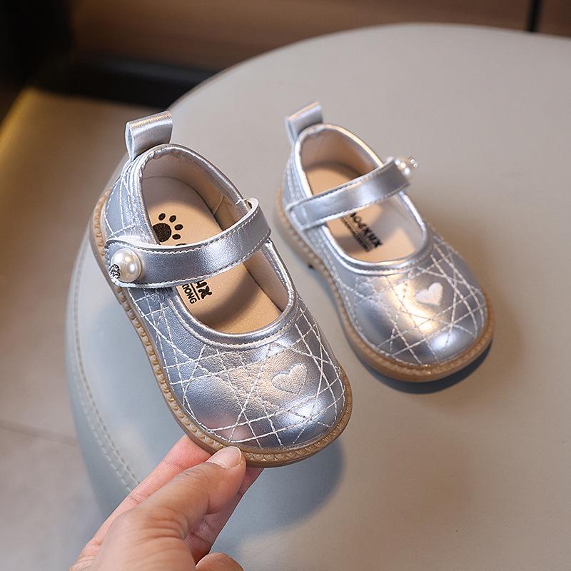 Kids' Leather Bow Shoes - Soft Sole, Non-slip, Korean Style for Spring/Autumn 2026