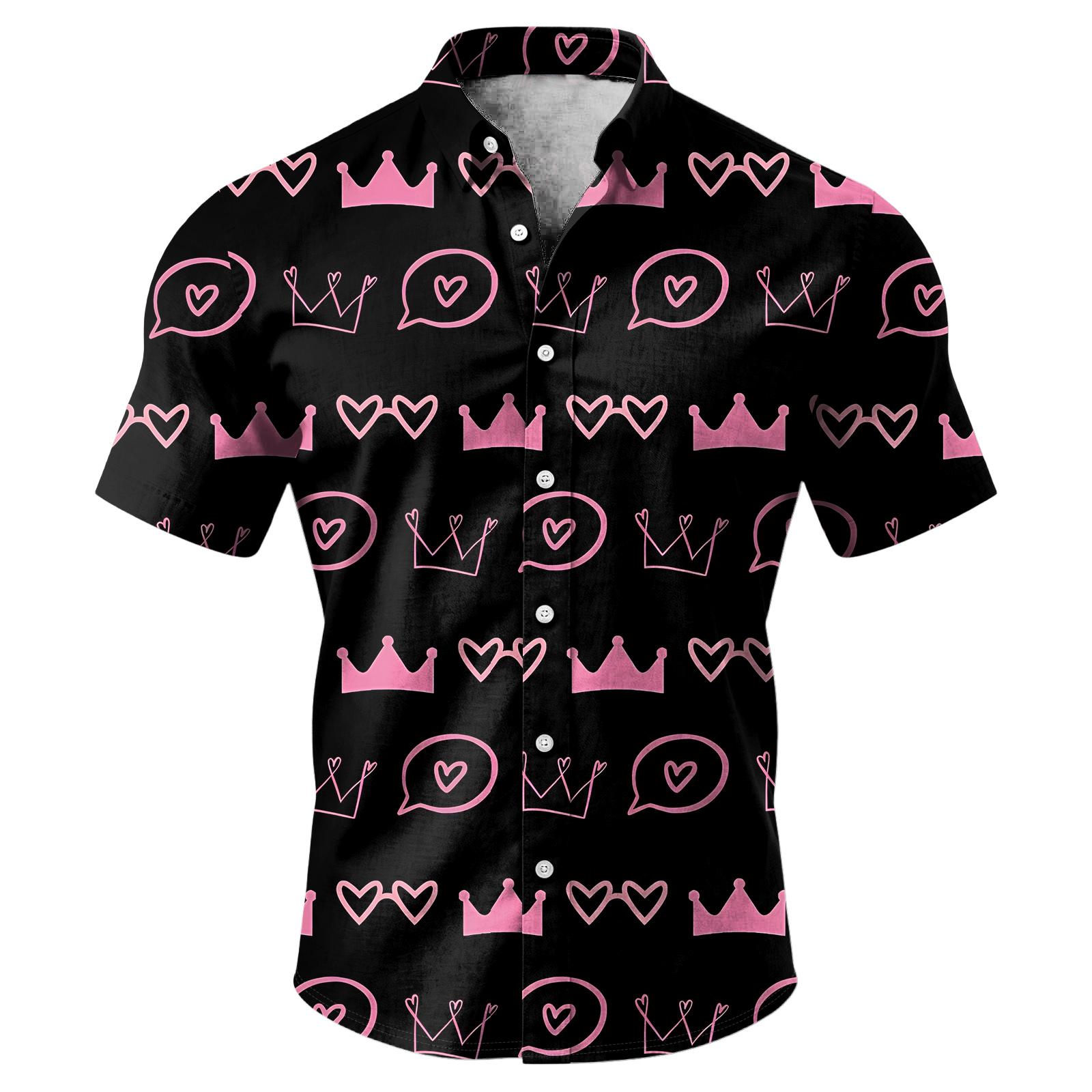 

Мужская повседневная рубашка с коротким рукавом XXXXL чёрный