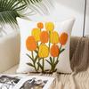 45x45cm Flower Embroidered Pillow Cover Rural Style Home Sofa Pillowslip Bedhead Cushion Office Chair Lumbar Mat Easy To Clean Pillowcase Without Core
