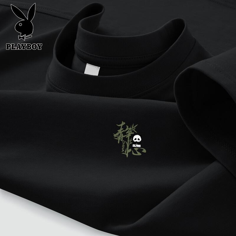 PLAYBOY Men s 2026 Pure Cotton Casual Loose T-Shirt XL