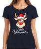 Merry Christmas Reindeer Rudolph Santa Hat Funny Cartoon Ladies TShirt