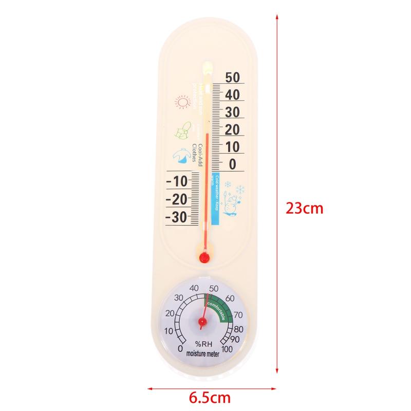 2 In 1 Temperature Hygrometer Analog Weather Gauge Station Nursery Humidity Wall Hung Room Meter Accessories For Breeding