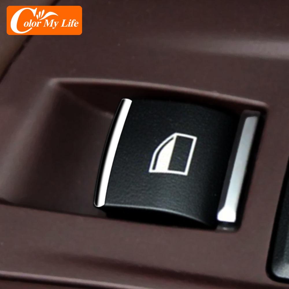7Pcs/Set Chrome for BMW F10 F18 F07 5 Series 5GT 2010 - 2018 Window Glass Lifter Switch Buttons Sequins Decoration Trim