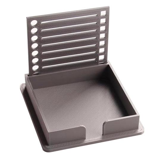 Sticky Note Holder with Stencil Post-it Note Dispenser Waterproof Portable Acrylic Self-Sticky Note Pad Storage Organizer