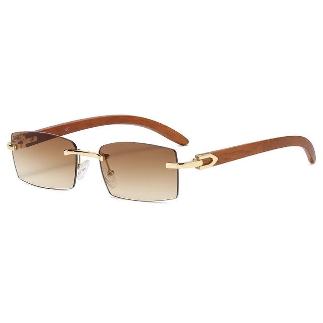 

Luxurious Brand Style Designer Small Square Rimless Sunglasses Women Men Fashionable Vintage Popular Travel Sun Eyeglasses For Male Glasses as the picture