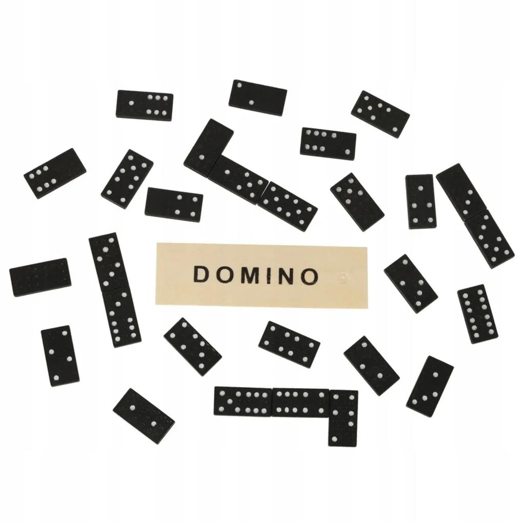 Gra Domino Rodzinna Klasyczna Zestaw 28 Elementów W Drewnianym Pudełku