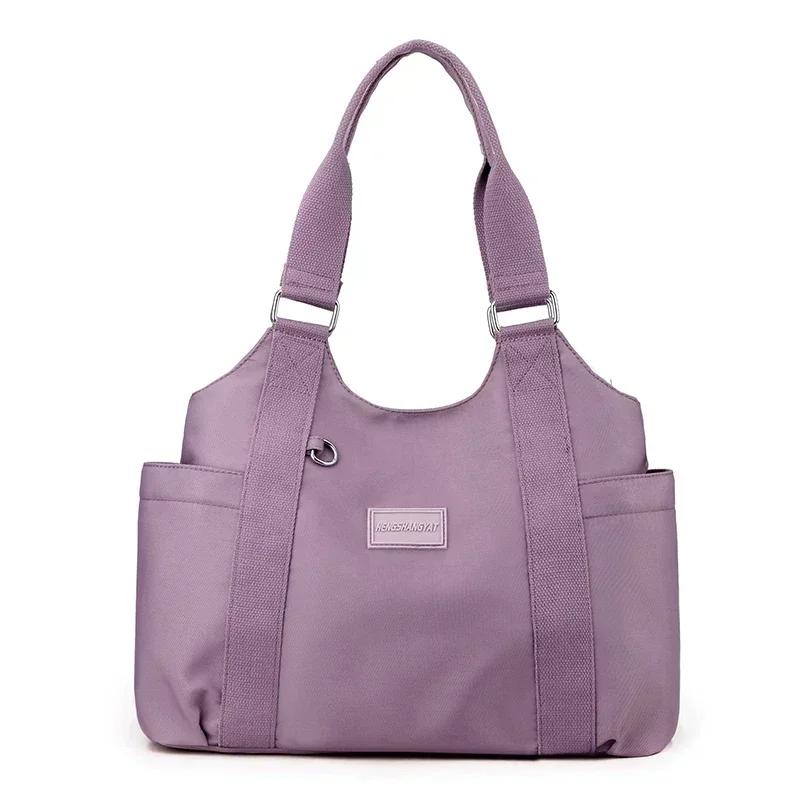 Solid stitching zipper ladies bags shoulder traveling crossbody bags for women nylon large capacity pocket