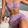 New Sexy Mesh Underwear Set Tube Top Skirt Flirting Lingerie Women