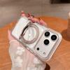 For iPhone 17 Pro Max Case Rotating Kickstand TPU PC Clear Phone Cover with Metal Buttons