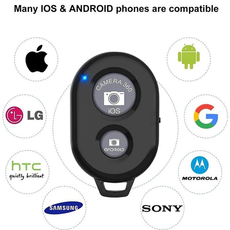 Bluetooth Camera Remote for Smartphones Wireless Phone Camera Remote Control Compatible with iPhone&Android Click Photos&Videos
