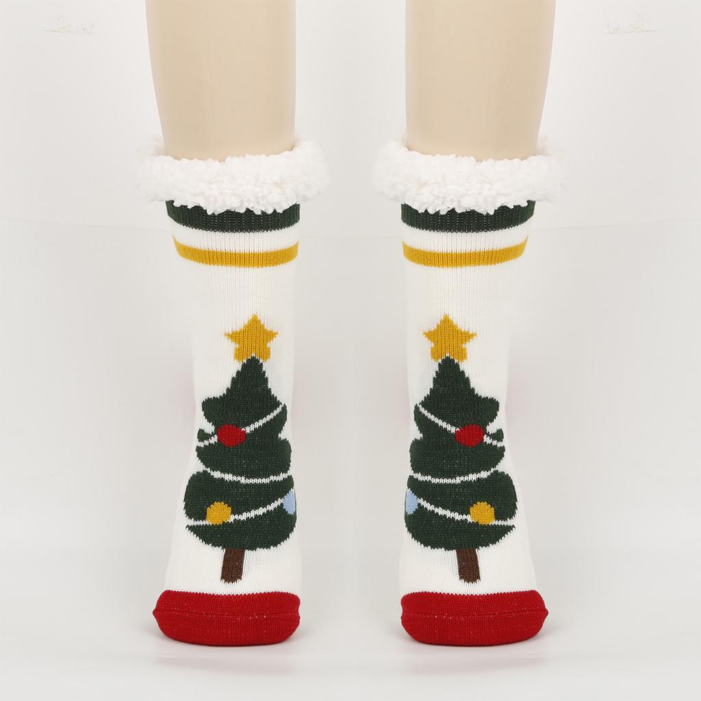 Women's Christmas Socks Floor Socks Snow Boots Thickened Fleece Home Sleep Socks Carpet Sock Covers