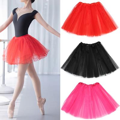 Women Elastic Classic Pleated Dance Lolita Petticoat Ballet Skirts Tutus Skirt Puffy Skirts