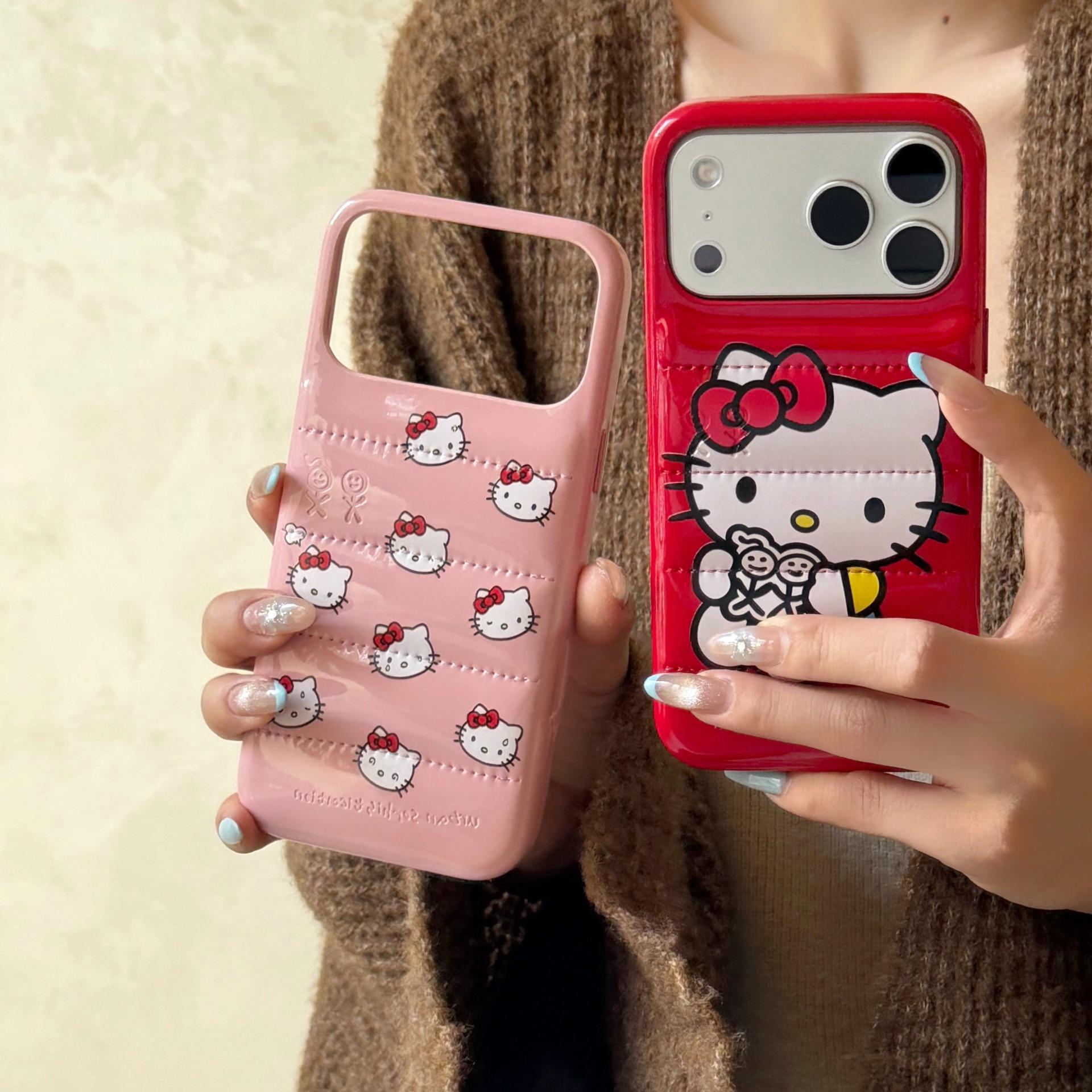 

Cartoon Cat Down Jacket iPhone 17/16/15/14/13 Pro Max Case, Anti-Fall Design. 16